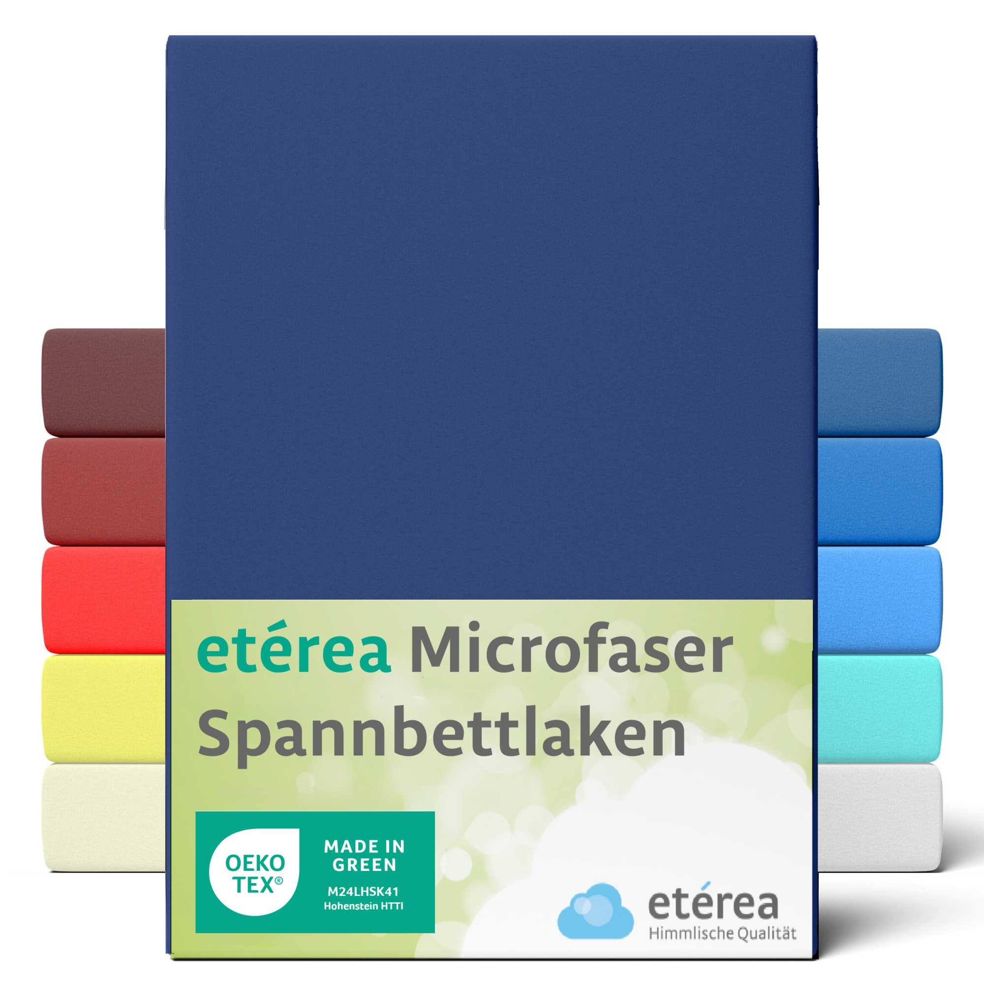 Bild von etérea Microfaser Spannbettlaken Marine 100x200 - 120x200 cm