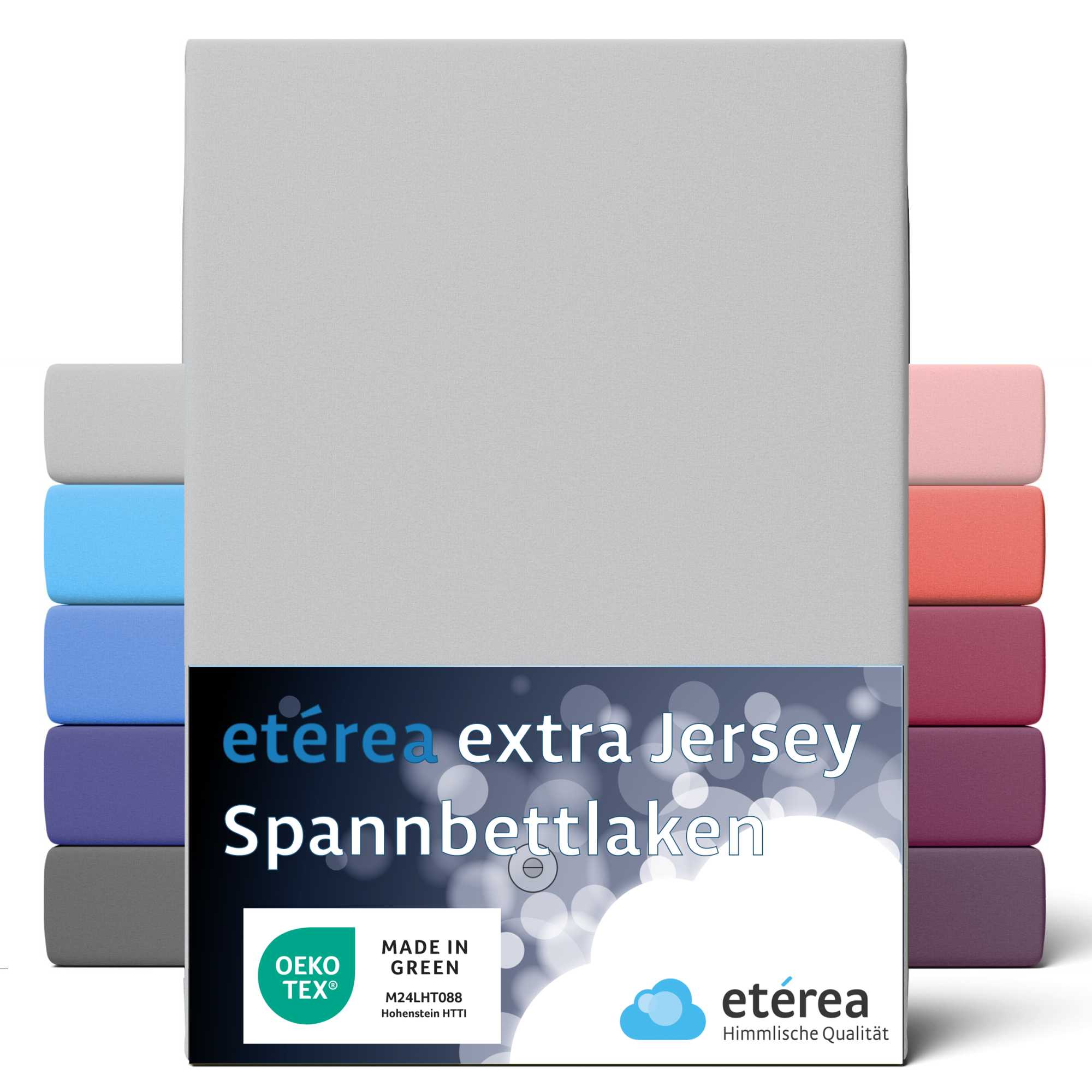 Bild von etérea Extra Jersey Spannbettlaken Silber 240x220 cm