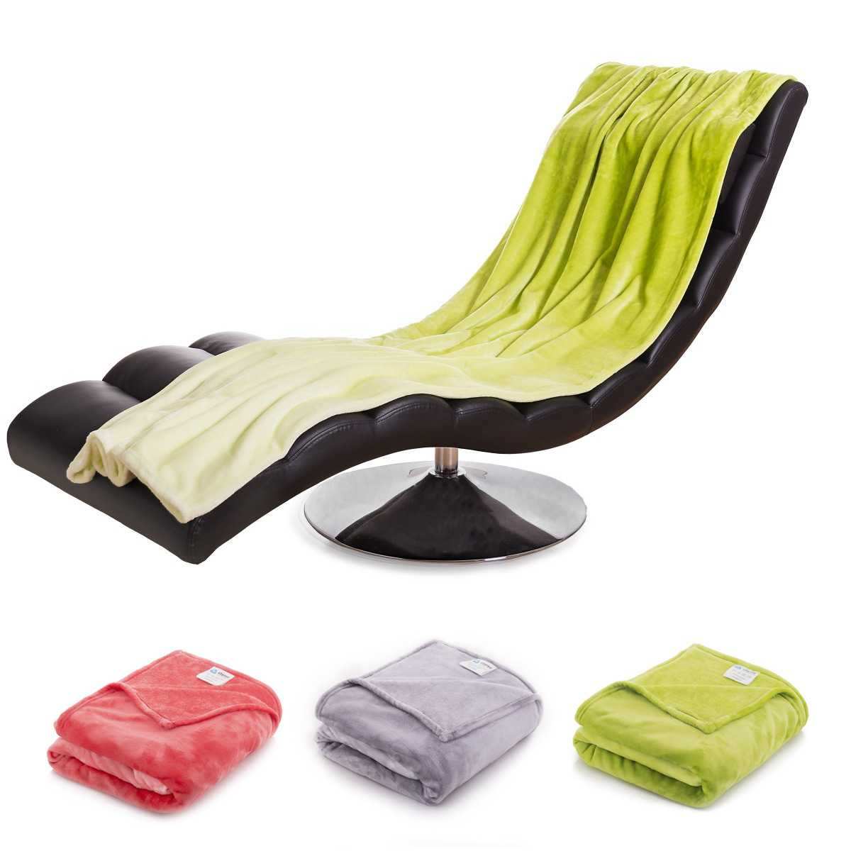 Bild von etérea Premium Mikrofaser Regenbogen Kuscheldecke Grün 150x200 cm