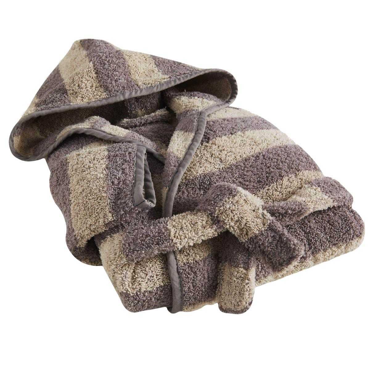 Bild von etérea Baumwolle Baby Kinder Bademantel Beige Grau Größe 138 cm (9-10 Jahre)