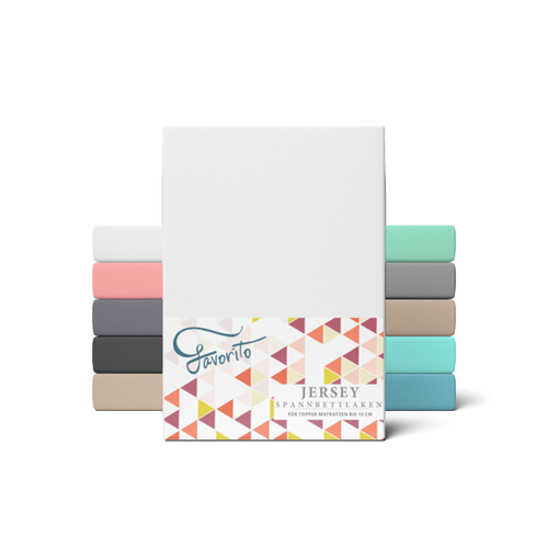 Bild von Favorito Jersey Topper Spannbettlaken – Weiß 140x200 cm – 160x200 cm