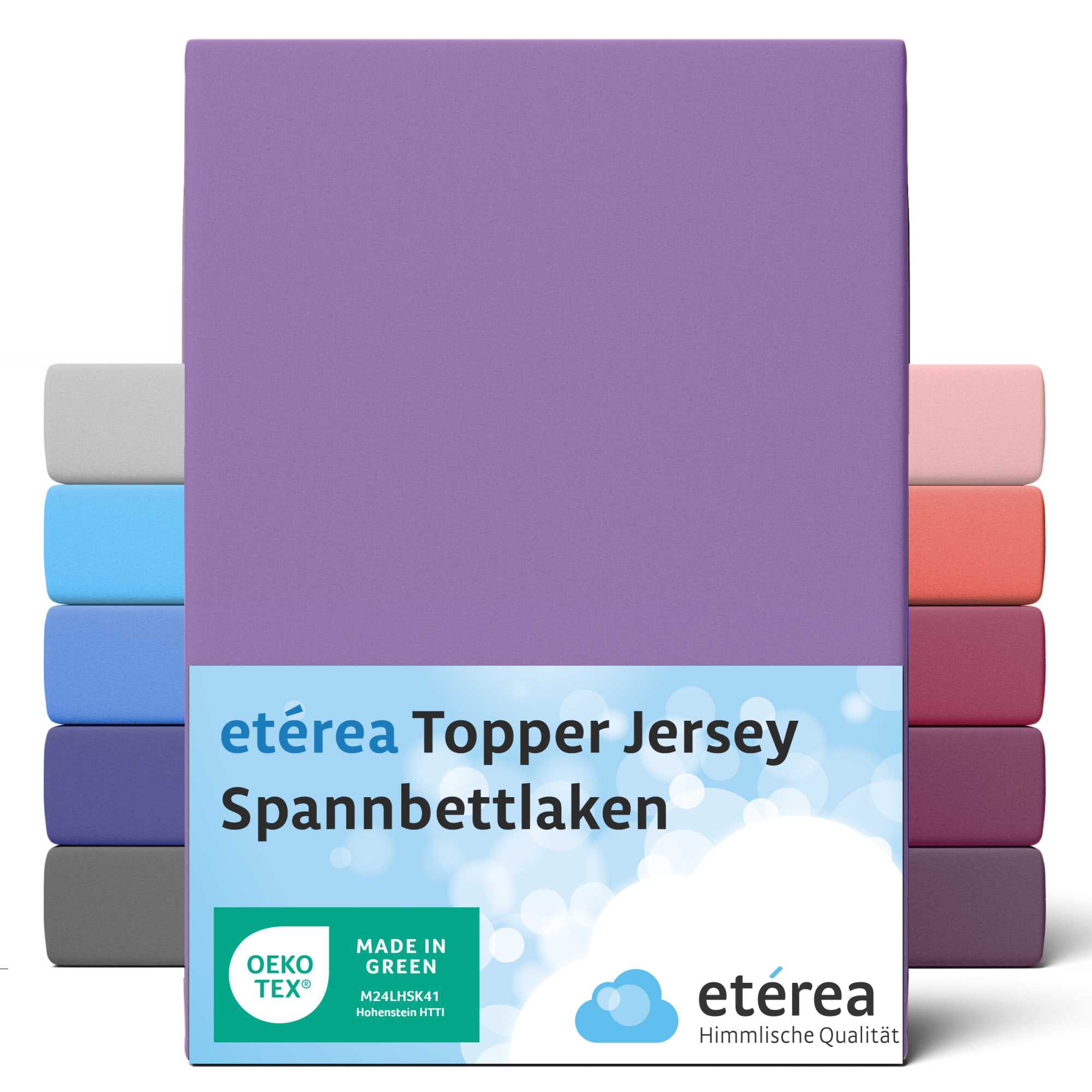 Bild von etérea Jersey Topper Spannbettlaken Spannbetttuch Violett 180x200 - 200x200 cm