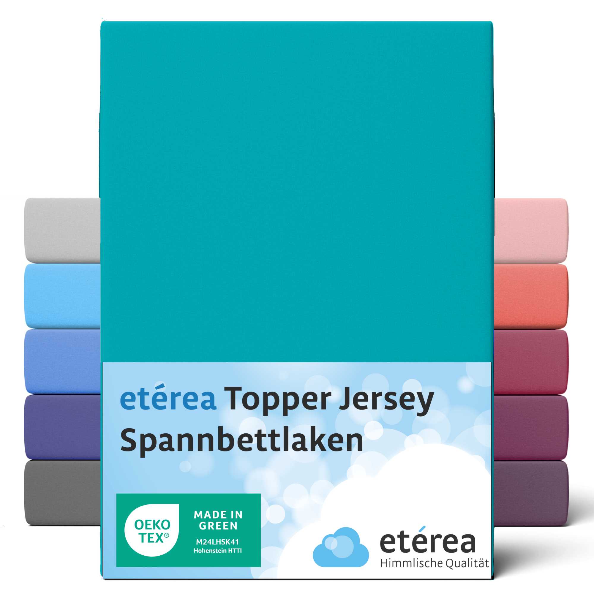 Bild von etérea Jersey Topper Spannbettlaken Spannbetttuch Ocean 200x200 - 200x220 cm