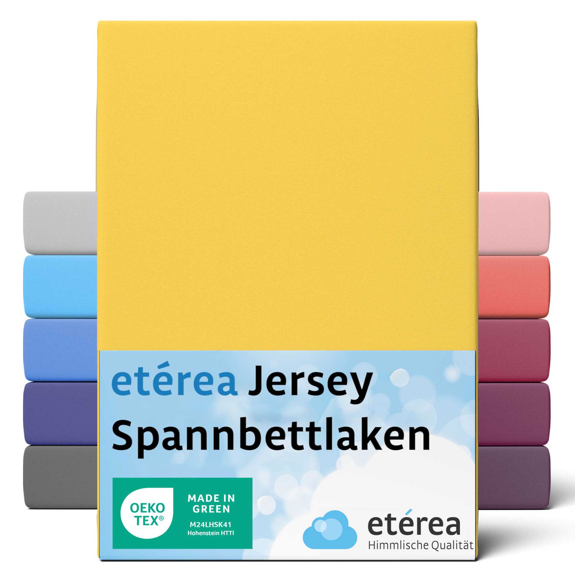 Bild von etérea Comfort Jersey Spannbettlaken Gelb 100x200 cm - 120x200 cm