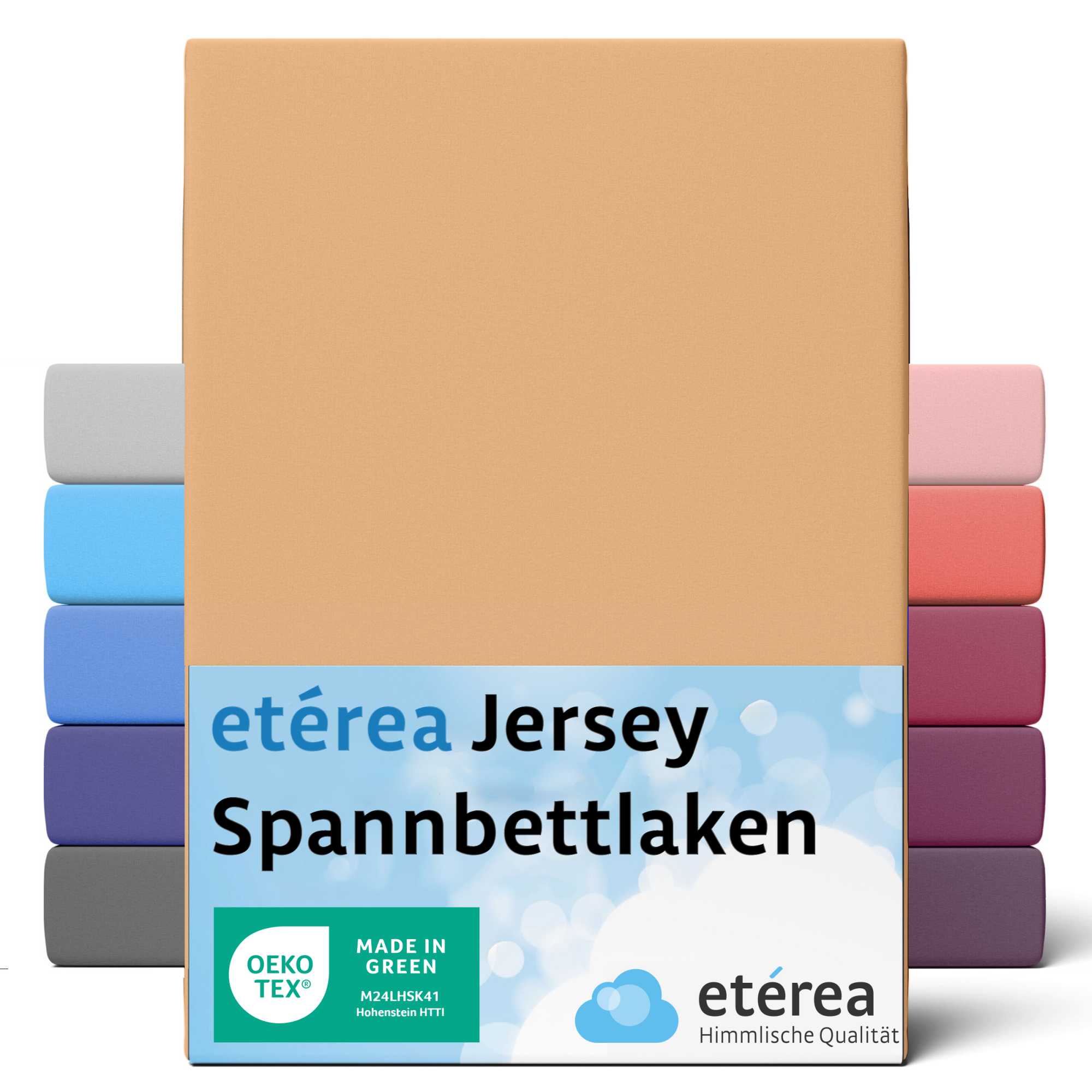 Bild von etérea Comfort Jersey Spannbettlaken Sand 200x200 cm - 200x220 cm
