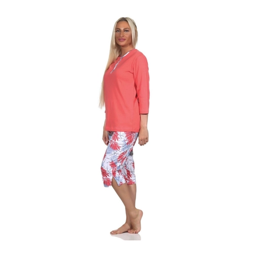 Bild von Normann Pyjama Damen kurzarm mit floralem Print