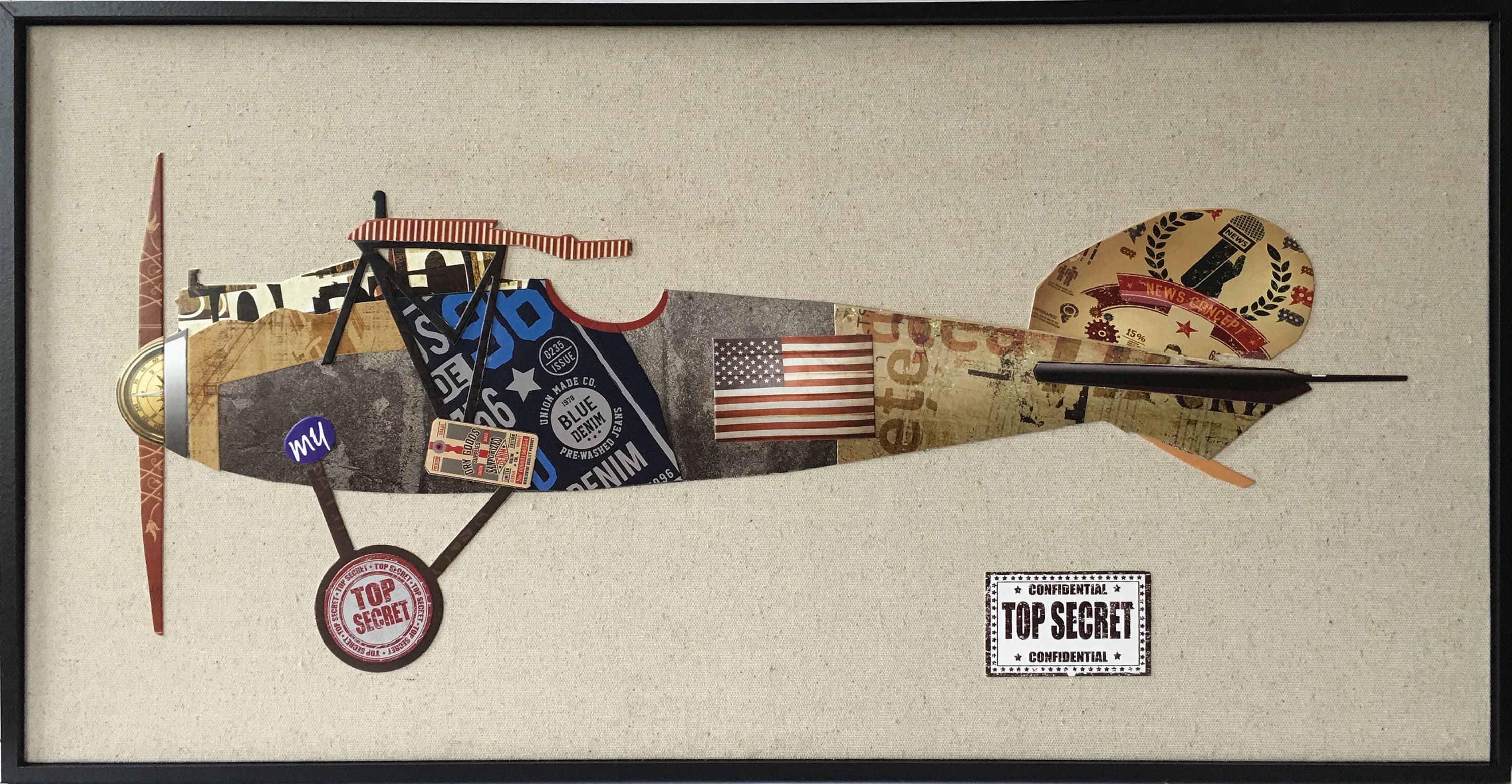 Bild von Papier Wandbild Flugzeug 82cm x 42cm
