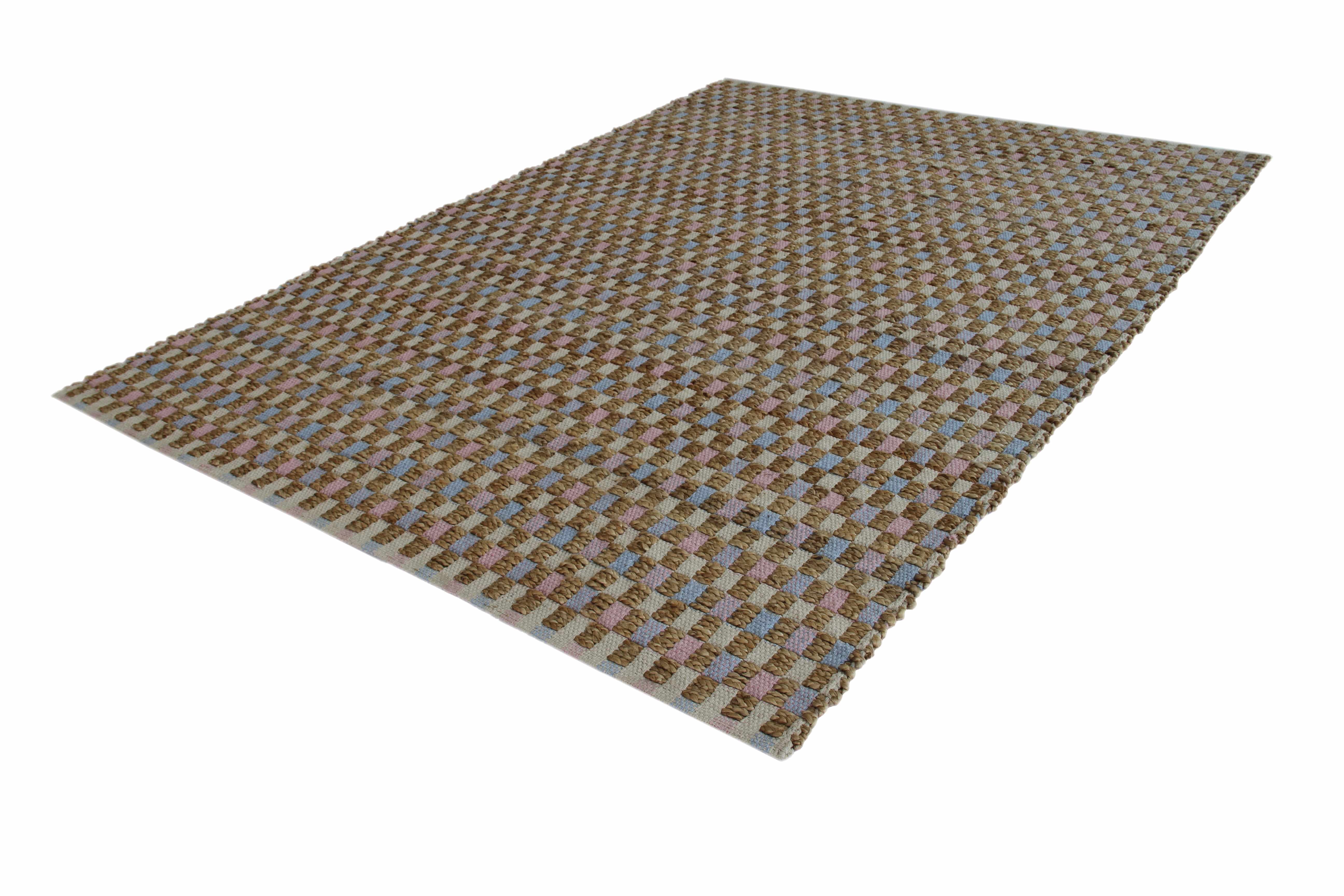 Bild von Teppich Chess 110 Natur / Pink 120cm x 170cm | Naturteppich | Flachflor