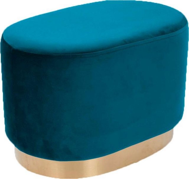Bild von Kayoom Hocker "Nano 410, Hocker in stilvollem Design, ovale Form, mit Fuß aus Metall" 1 Stk. tlg. Gold Akzente, Bequem, Modern, mit pflegeleichtem Stoffbezug