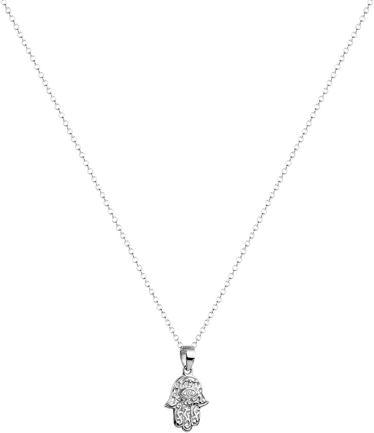 Bild von Nenalina Damen Halskette aus 925 Sterling Silber mit Hand der Fatima Anhänger 45cm lang