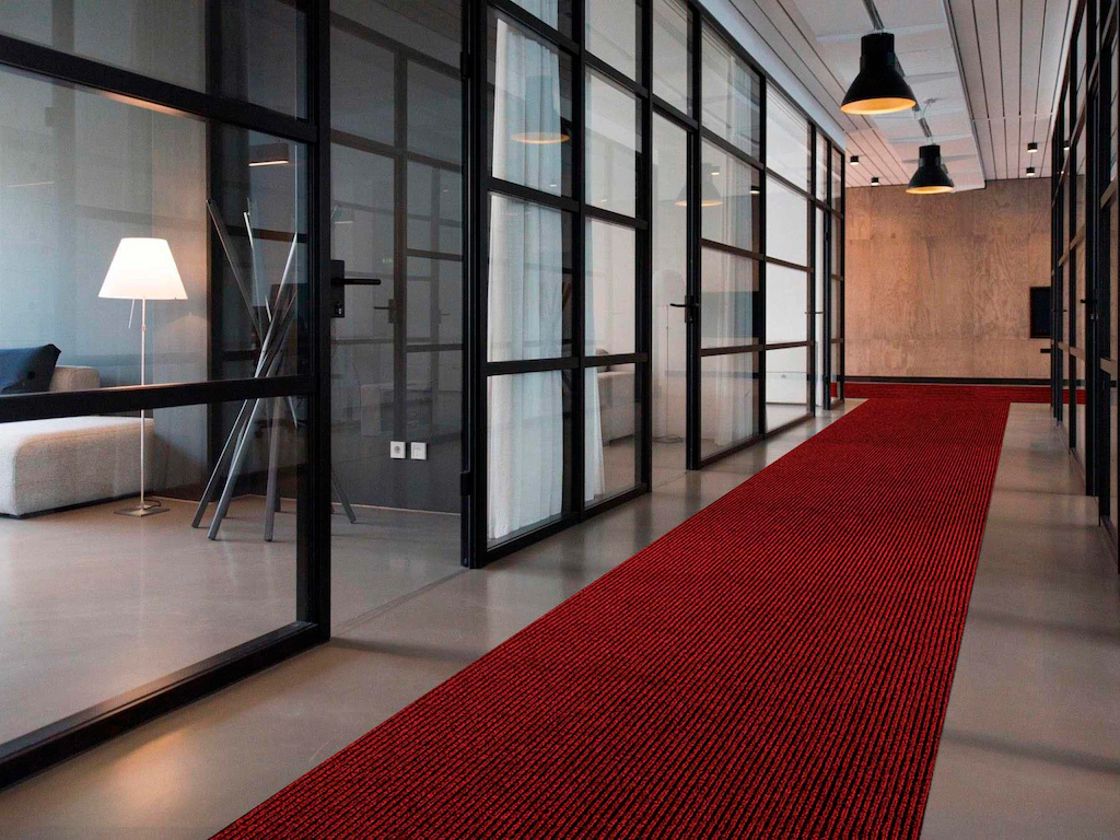 Bild von Primaflor Sauberlauf nach Maß - Magnum, Rot, 1,00m x 3,00m, Rutschfester Schmutzfangläufer Meterware, Robuster Küchenläufer, Zuschneidbarer Teppichläufer, Eingangsmatte für Flur und Windfang