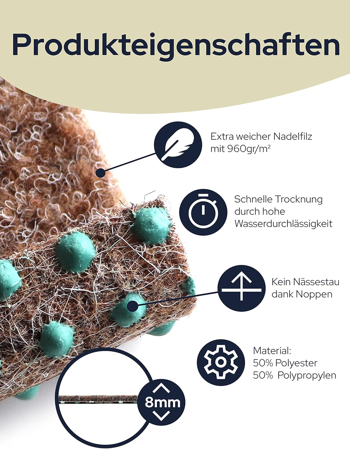 Bild von Primaflor Rasenteppich GREEN – Grau-Blau - 2,00m x 16,00m | Outdoor Bodenbelag | KunstRasenteppich GREEN Meterware | wetterfest & schnelltrocknend