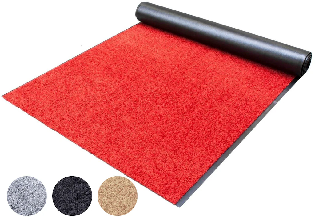 Bild von Primaflor Sauberlauf nach Maß - CLEAN, Rot, 0,90m x 7,00m, Rutschfester Schmutzfangläufer Meterware, Robuster Küchenläufer, Zuschneidbarer Teppichläufer, Eingangsmatte für Flur und Windfang
