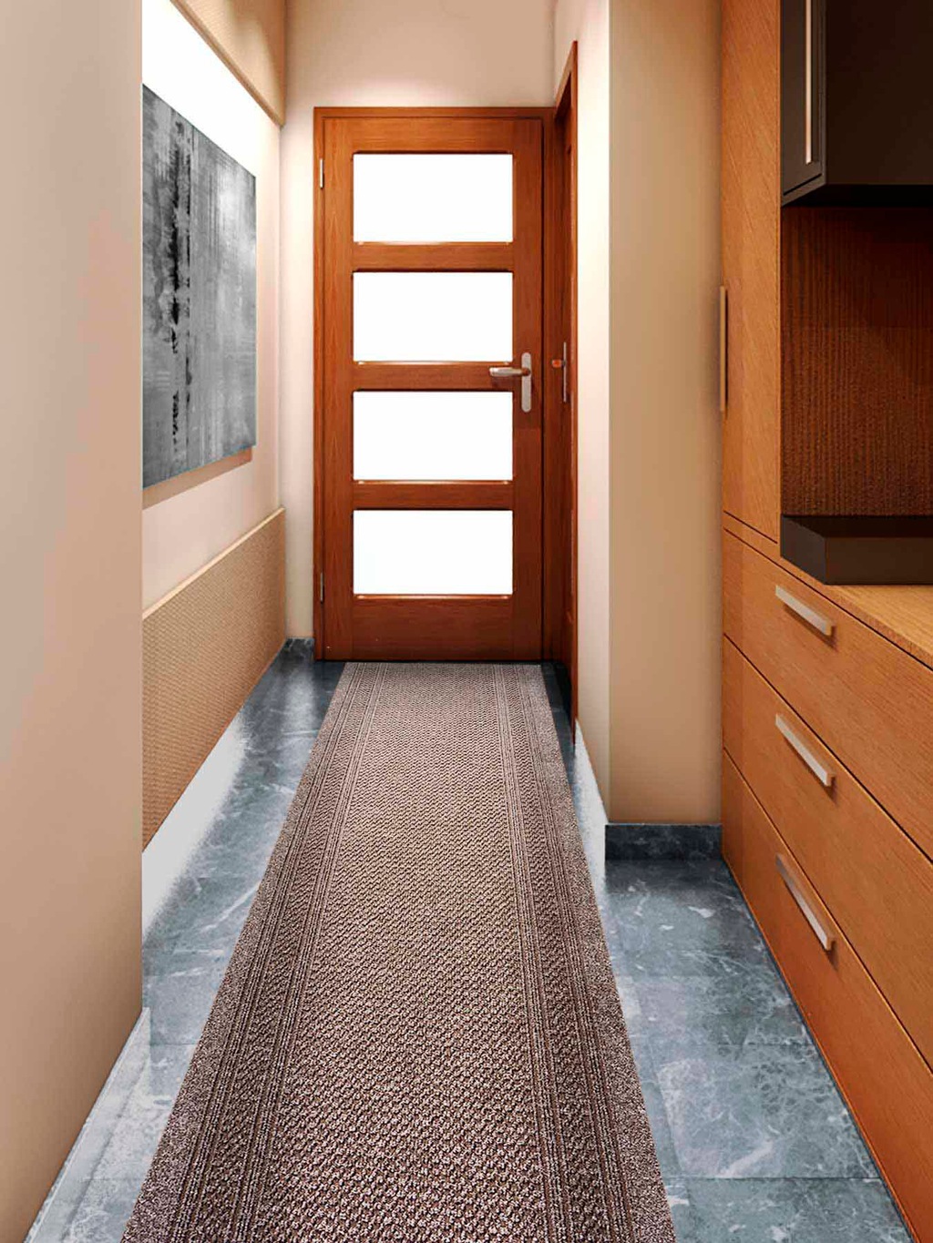 Bild von Primaflor Sauberlauf nach Maß - Aztec, Braun, 0,66m x 4,50m, Rutschfester Schmutzfangläufer Meterware, Robuster Küchenläufer, Zuschneidbarer Teppichläufer, Eingangsmatte für Flur und Windfang