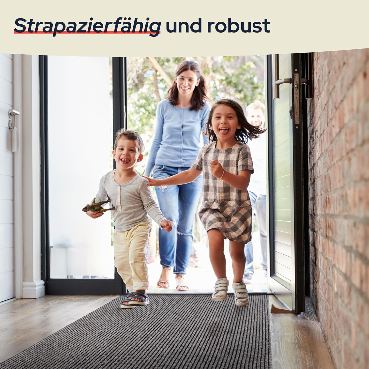 Bild von Primaflor Sauberlauf - Gin, Braun meliert, 0,80m x 13,50m, Rutschfester Schmutzfangläufer Meterware, Robuster Küchenläufer nach Maß, Zuschneidbarer Teppichläufer, Eingangsmatte für Flur und Windfang
