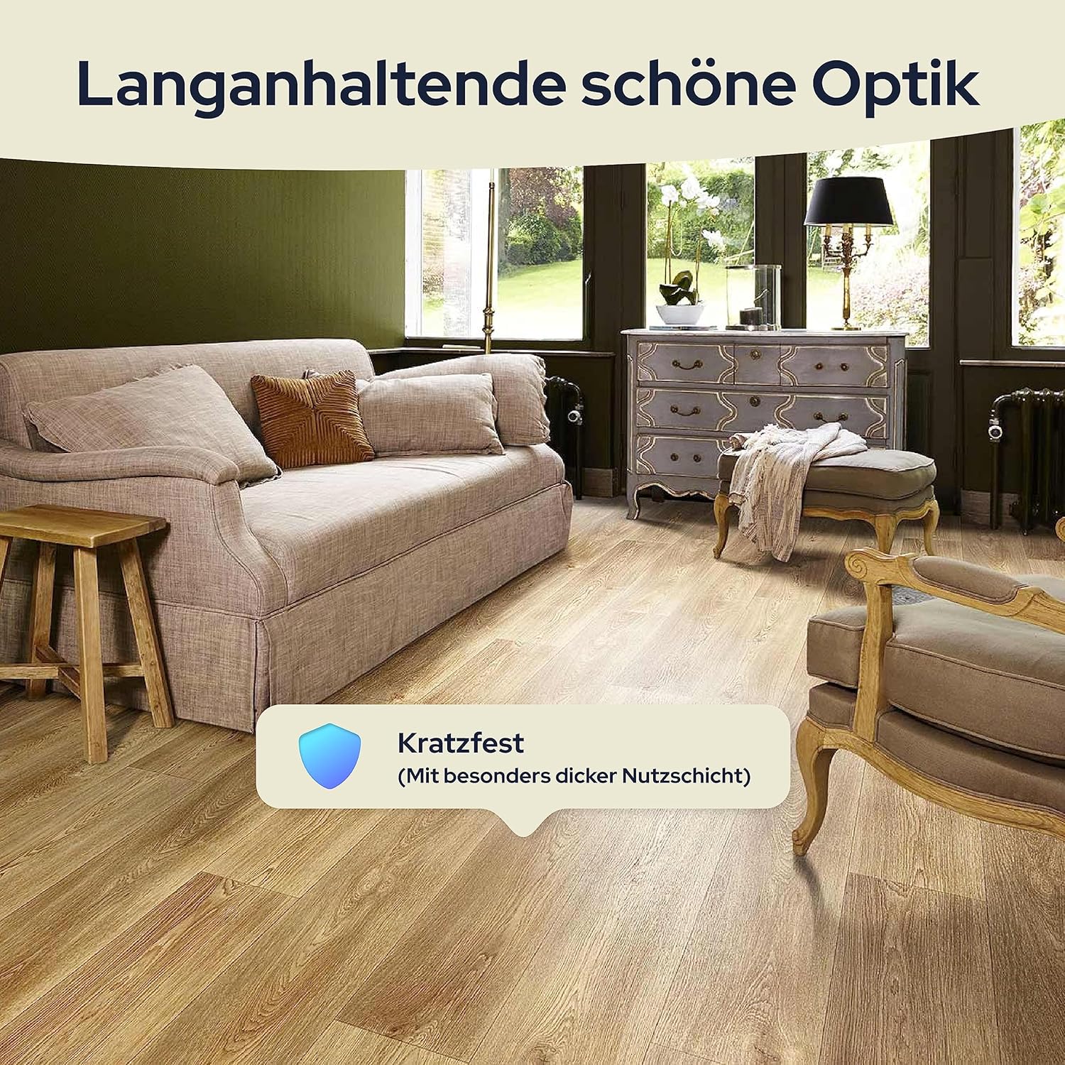 Bild von Primaflor PVC Bodenbelag Meterware TURVO - Fliese Schwarz-Weiß, Lissabon, 2,00m x 18,50m, Vinyl-Boden in Fliesenoptik für Küche, Wohn- und Badezimmer, Hochwertige Auslegware, Anti-Rutsch Oberfläche