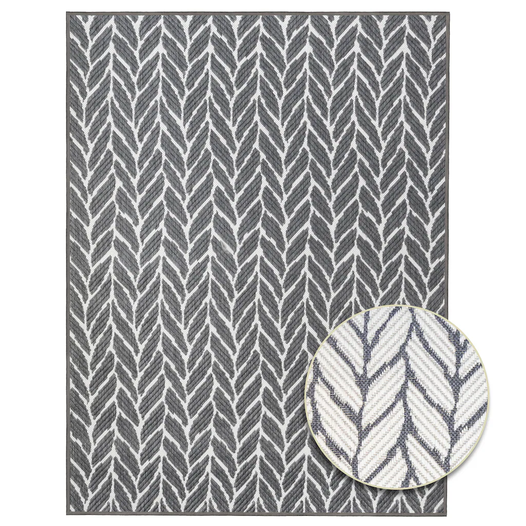 Bild von Primaflor-Ideen in Textil Teppich "Outdoorteppich REVERSO - Knitted Joy", rechteckig, 5 mm Höhe, Wendeteppich, Zopfmuster, In- und Outdoor geeignet, wasserfest