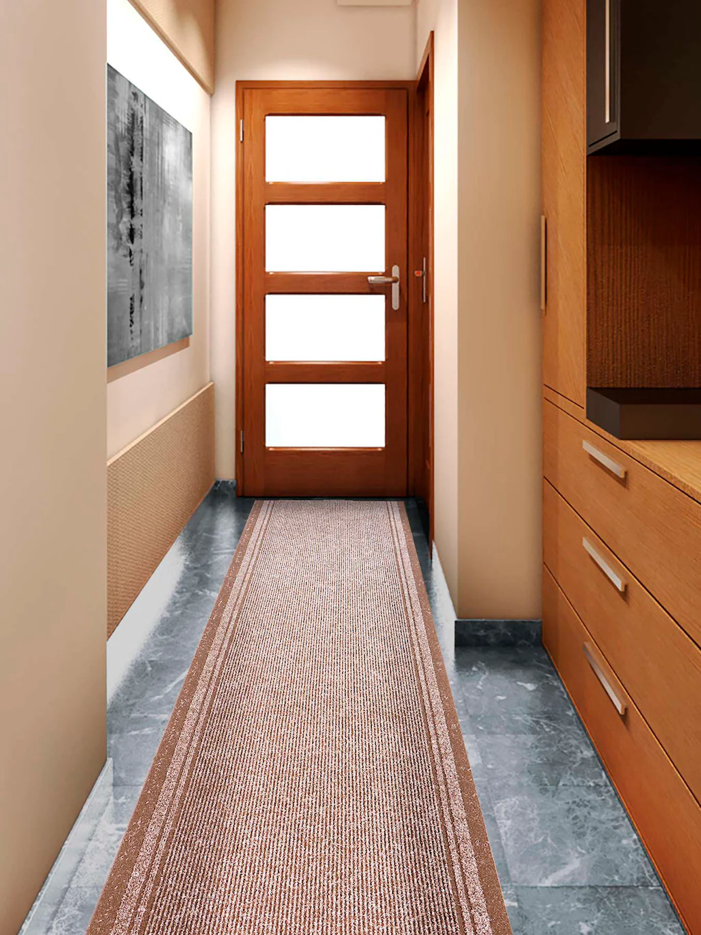Bild von Primaflor Sauberlauf - Malaga, Beige, 0,66m x 8,50m, Rutschfester Schmutzfangläufer Meterware, Schmaler Küchen-Läufer nach Maß, Zuschneidbarer Teppichläufer, Eingangsmatte für Flur und Windfang
