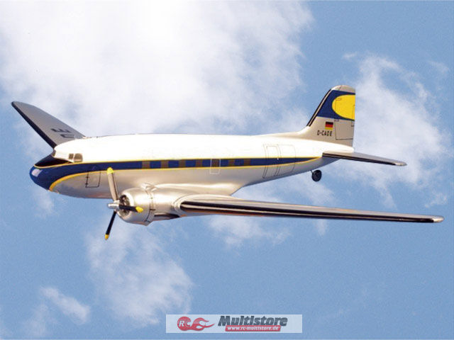 Bild von VQ Douglas DC-3 Weiß, Blau RC Motorflugmodell ARF 1800mm