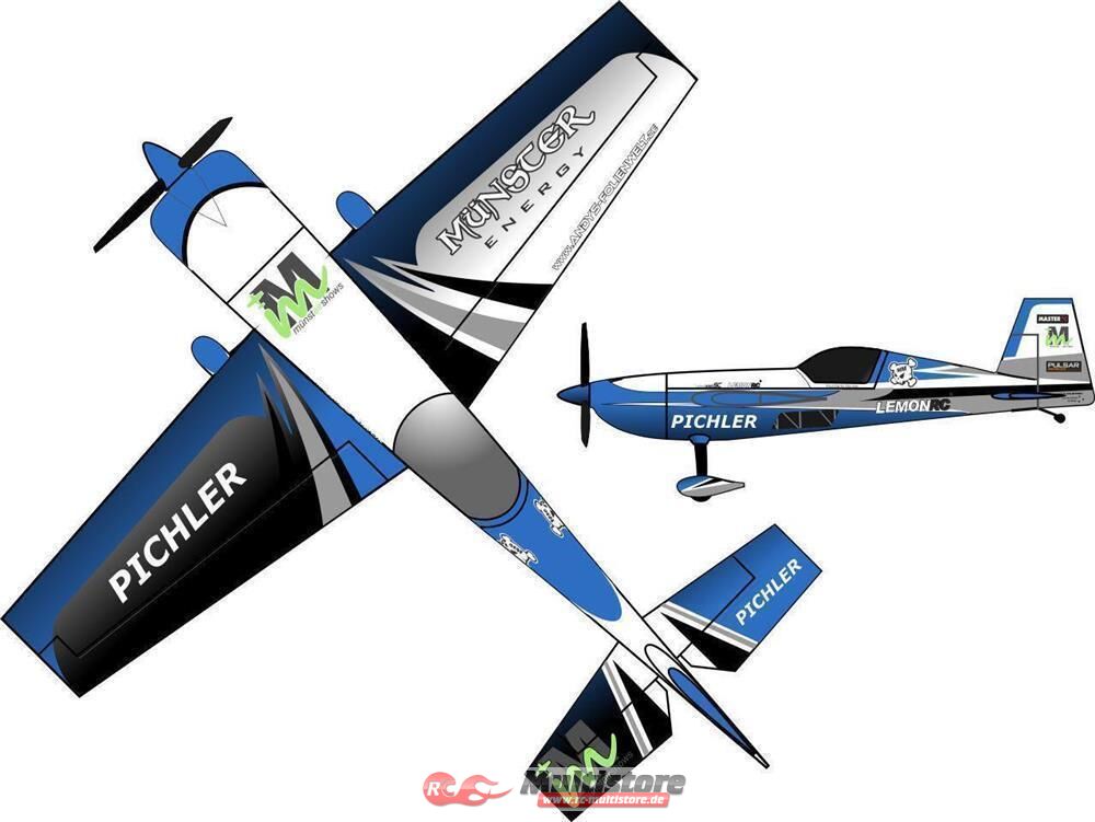 Bild von Pichler Modellbau Extra 330 Münster Energy Combo Blau RC Motorflugmodell Bausatz 840mm