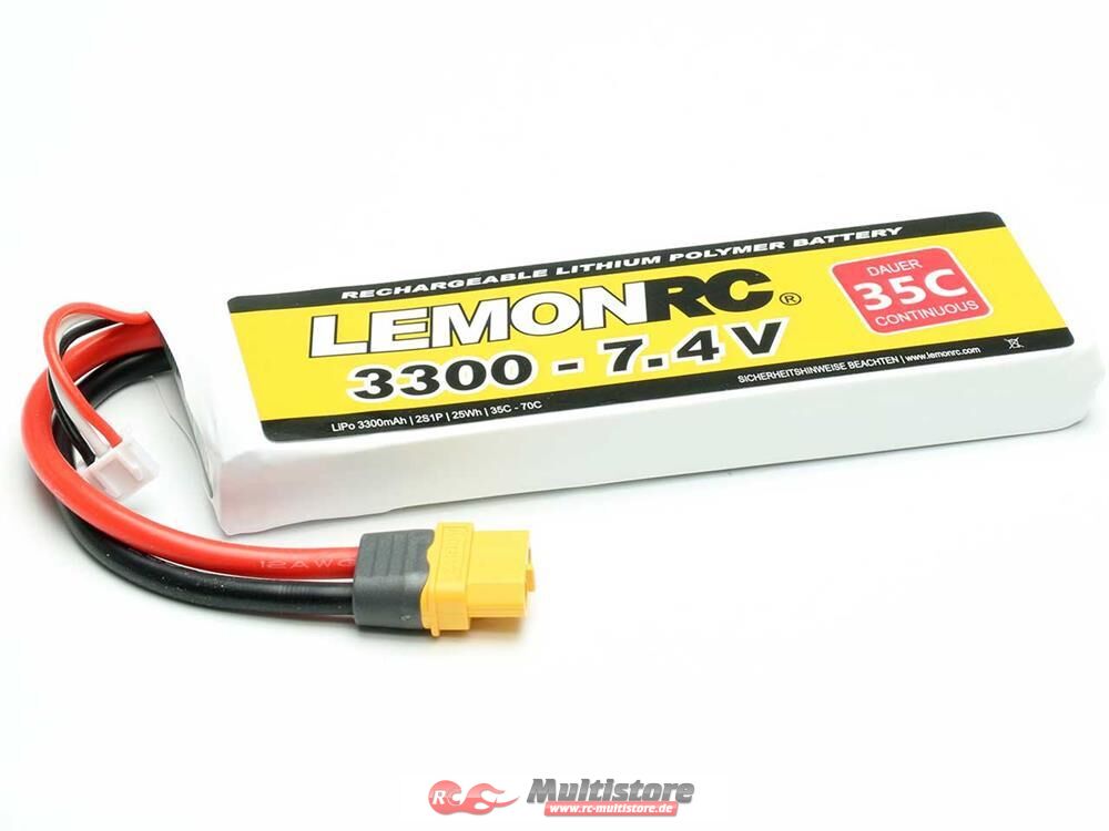Bild von LemonRC Modellbau-Akkupack (LiPo) 7.4V 3300 mAh Zellen-Zahl: 2 35 C Softcase XT60