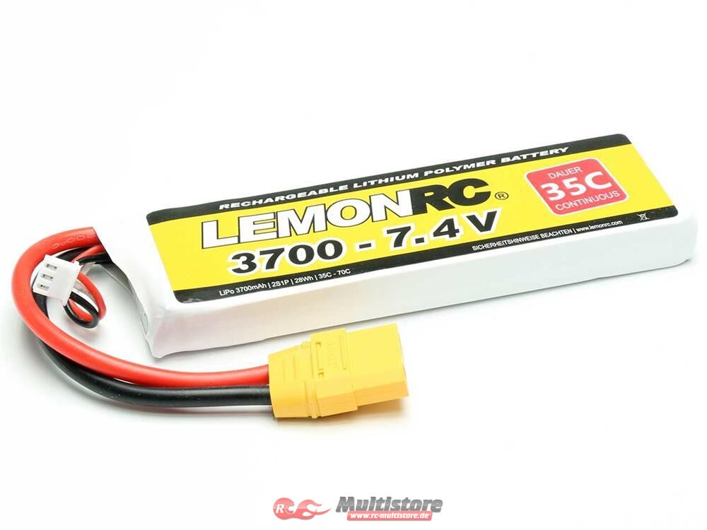 Bild von LemonRC Modellbau-Akkupack (LiPo) 7.4V 3700 mAh Zellen-Zahl: 2 35 C Softcase XT90