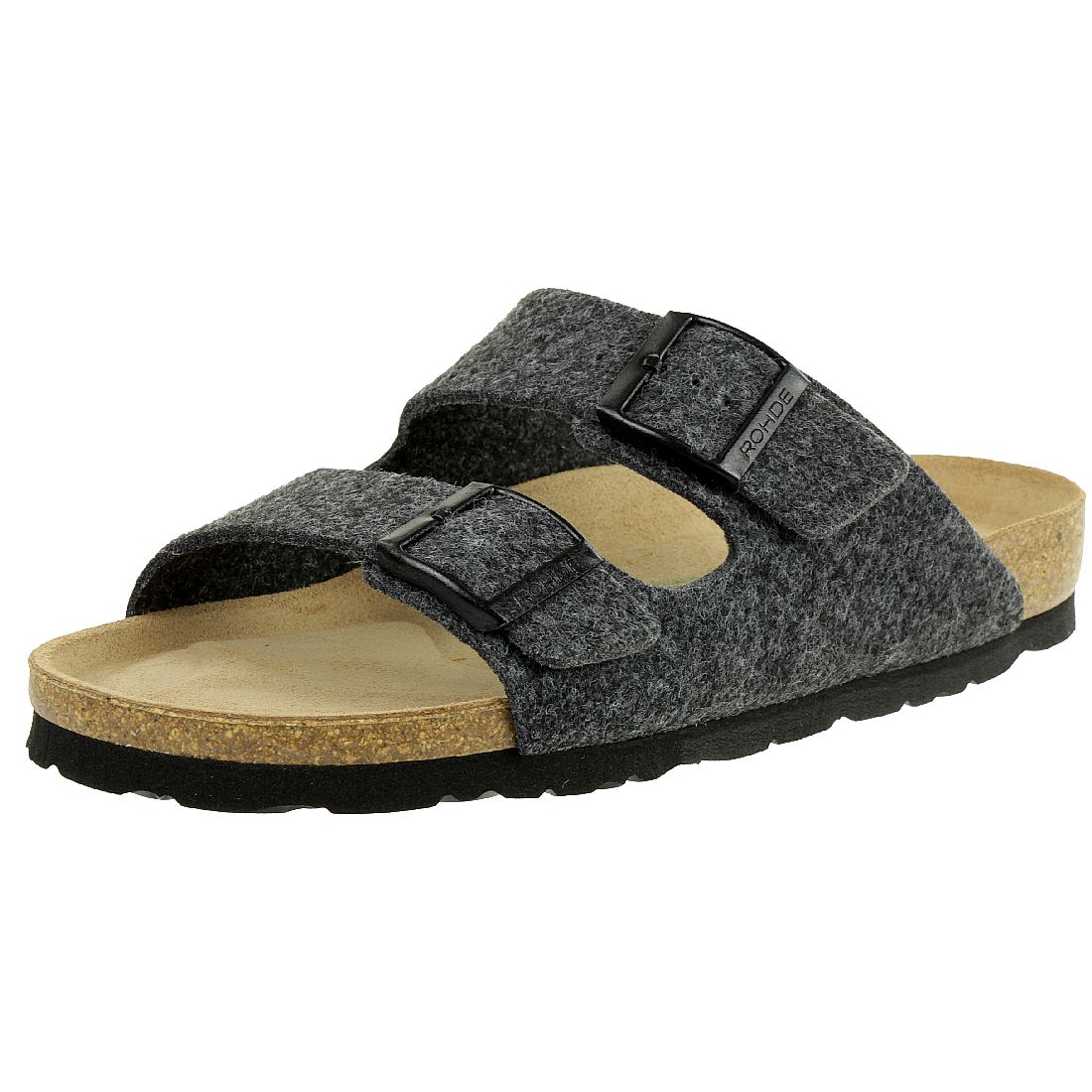Bild von Rohde Alba Pantolette Damen Hausschuhe Sandale Filz 6066 dunkel grau