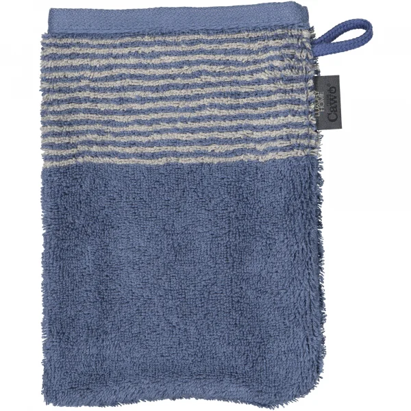 Bild von Cawö Handtücher Cawö Waschhandschuh Luxury Home Two-Tone 590, 10 Nachtblau, Baumwolle (1-St)