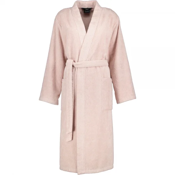 Bild von Cawö Damenbademantel Damen Bademantel mit Kimono Kragen, Midi, Baumwolle, Kimono-Kragen, Gürtel, Baumwolle