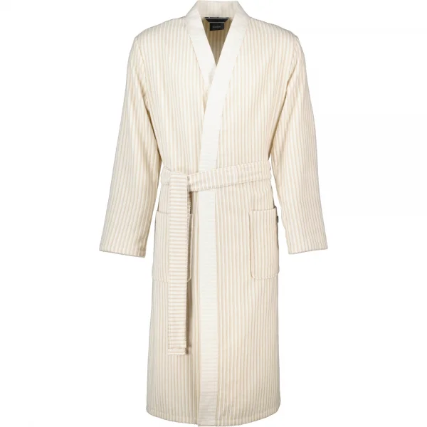 Bild von Cawö Herrenbademantel Herren Bademantel mit Kimono Kragen, Wadenlang, Baumwolle, Kimono-Kragen, Gürtel, Baumwolle