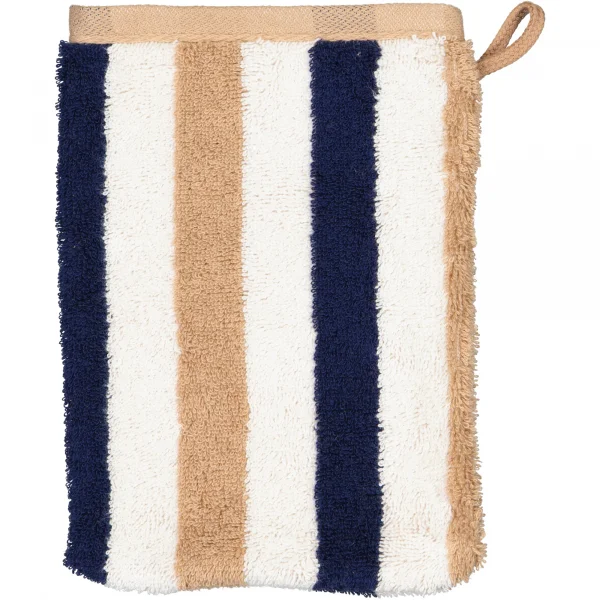 Bild von Cawö Handtücher Coast Stripes 6213 - Farbe: navy-natur - 31 - Waschhandschuh 16x22 cm
