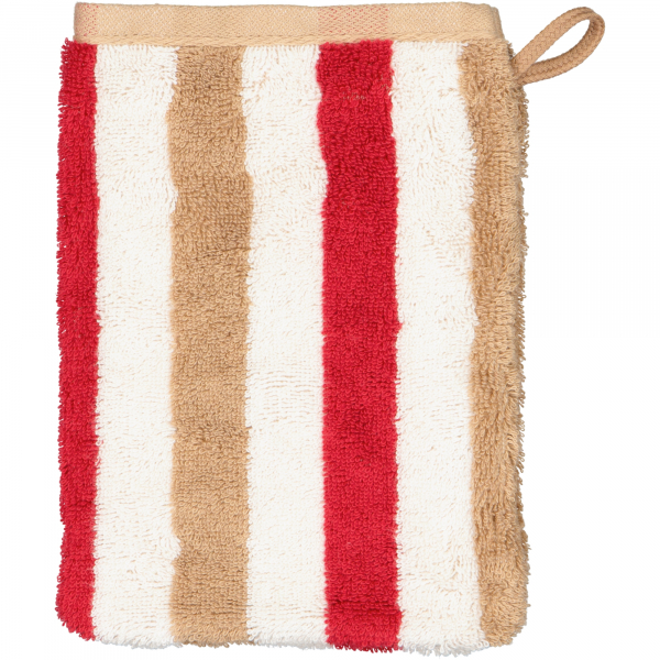 Bild von Cawö Handtücher Coast Stripes 6213 - Farbe: rot-natur - 32 - Waschhandschuh 16x22 cm