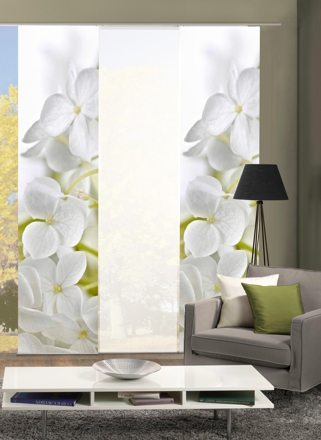 Bild von Schiebegardine HOME WOHNIDEEN "PADUA", weiß, B:60cm H:245cm, Polyester, Gardinen, HxB: 245x60, inkl. Befestigungszubehör