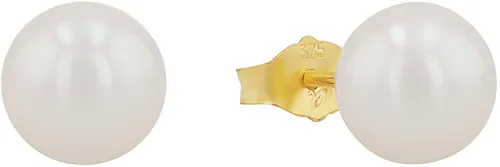 Bild von Amor Ohrstecker Gold 375/9ct Unisex Damen Herren Ohrschmuck, mit Süßwasserzuchtperle, 0,7 cm, Weiß, Kommt in Schmuck Geschenk Box, 2013428