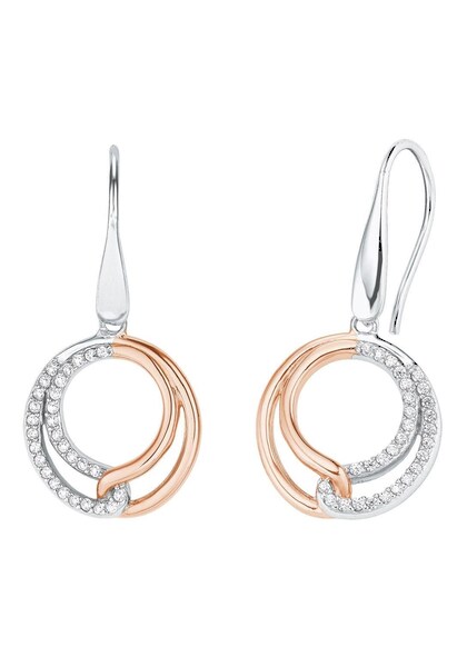Bild von Amor Ohrhänger 925 Sterling Silber Damen Ohrschmuck, mit Zirkonia synth., 3,5 cm, Bicolor, Kommt in Schmuck Geschenk Box, 2026275