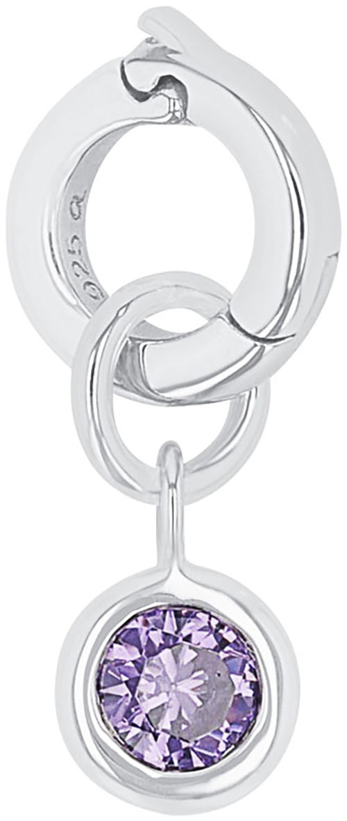 Bild von Amor Charm 925 Sterling Silber Damen Charms, mit Zirkonia synth., 1,5 cm, Silber, Januar, Kommt in Schmuck Geschenk Box, 2038533