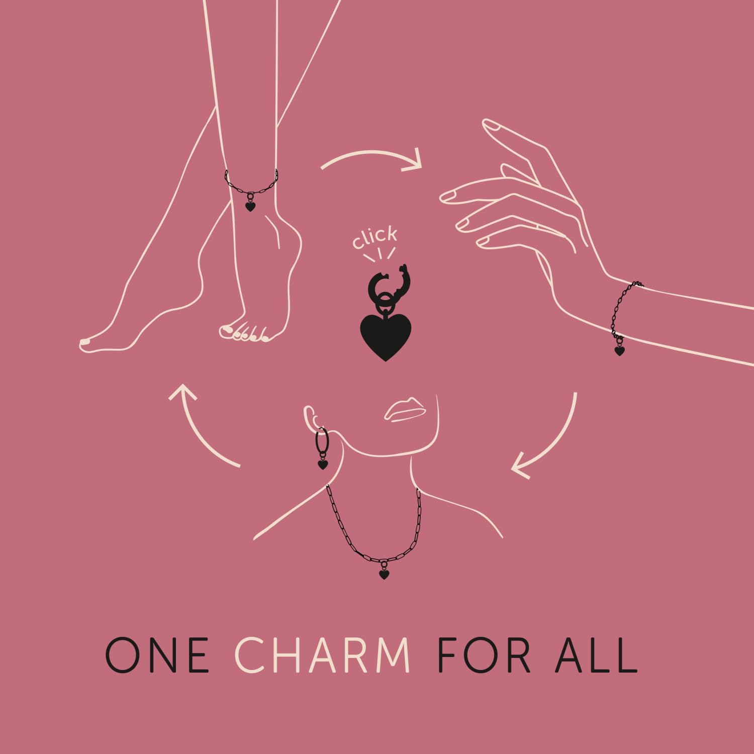 Bild von Amor Charm 925 Sterling Silber Damen Charms, mit Zirkonia synth., 1,5 cm, Silber, Januar, Kommt in Schmuck Geschenk Box, 2038533