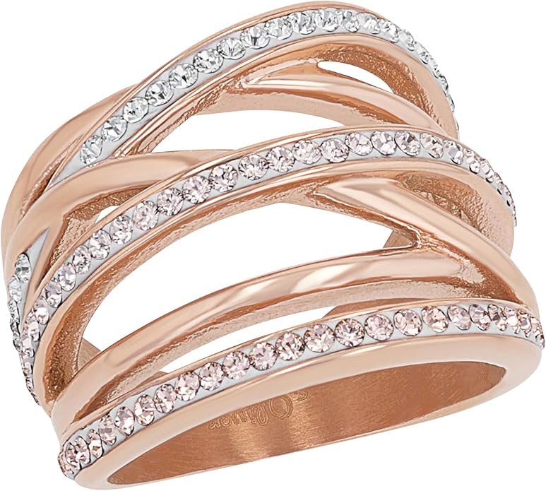 Bild von s.Oliver Ring Edelstahl Damen Ringe, mit Kristall, Roséfarben, Kommt in Schmuck Geschenk Box, 2020960
