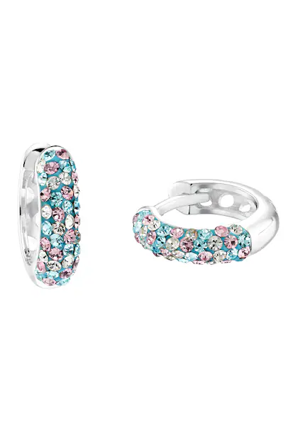 Bild von Prinzessin Lillifee Creolen 925 Sterling Silber Mädchen Kinder Ohrschmuck, mit Preciosa, 1,2 cm, Silber, Kommt in Schmuck Geschenk Box, 2034001