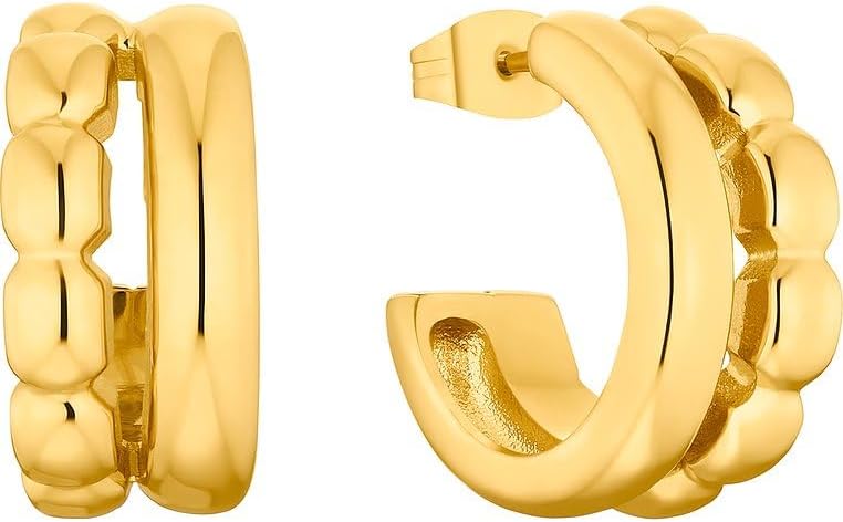 Bild von JOOP! Creolen Edelstahl Damen Ohrschmuck, 2 cm, Gold, Kommt in Schmuck Geschenk Box, 2035879
