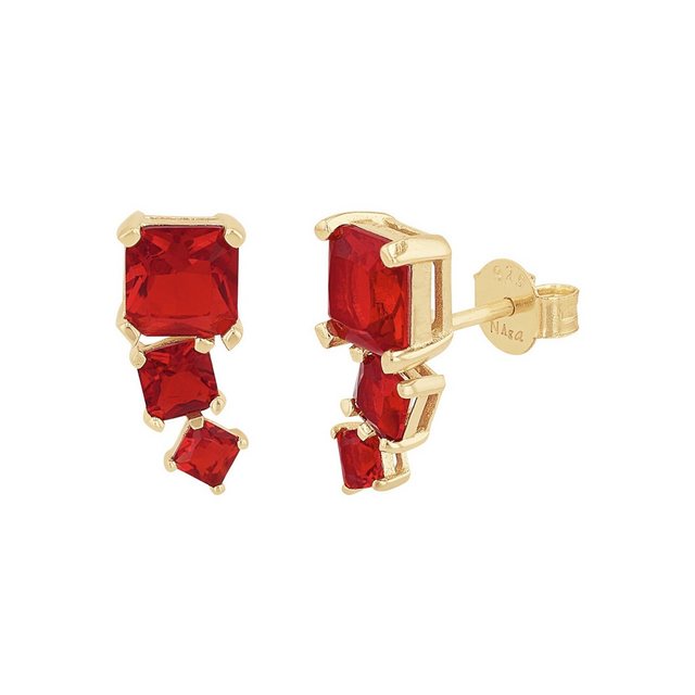Bild von NOELANI Ohrstecker 925 Sterling Silber Damen Ohrschmuck, mit Glas, 1,5 cm, Gold, Kommt in Schmuck Geschenk Box, 2032693