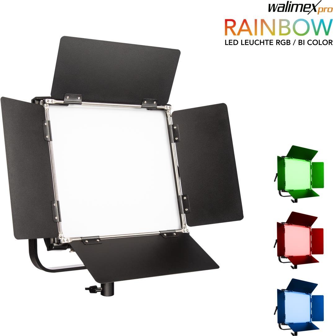 Bild von Walimex LED Rainbow 50W RGBWW Set 1 (1x Rainbow 50W, 1x Lampenstativ GN-806), Dauerlicht, Schwarz