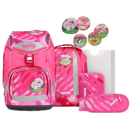 Bild von ergobag PACK Set KuntBärbuntes Einhorn Neo Edition, ergonomischer Schulrucksack, Set 6-teilig