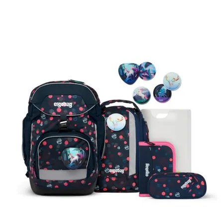 Bild von ergobag Schulrucksack Pack (6tlg., inkl. Sportrucksack, Schlamperrolle, Federmäppchen, Heftebox, Kletties)