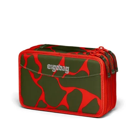 Bild von ergobag Maxi Mäppchen Set 40-Teilig, Lyra Bunt- und Filzstifte, Kleingeld Fach, Lineal, Schere FeuerspeiBär - Orange