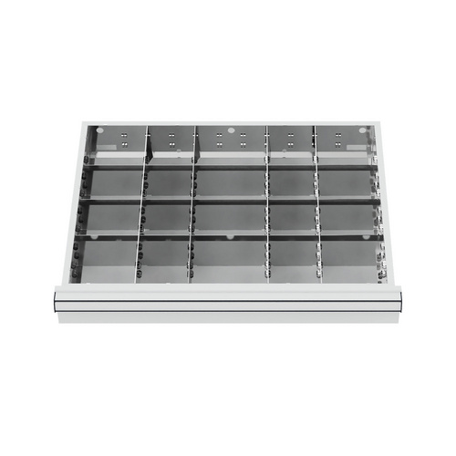 Bild von Simplaflex Fächer-Einteilung, BxT: 600 x 450 mm, Metall - silberfarben