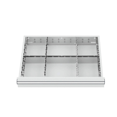 Bild von Simplaflex Fächer-Einteilung, BxT: 600 x 450 mm, Metall - silberfarben