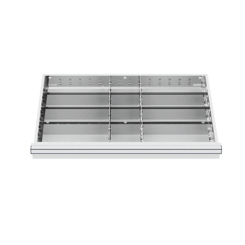 Bild von Simplaflex Fächer-Einteilung, BxT: 800 x 450 mm, Metall - silberfarben