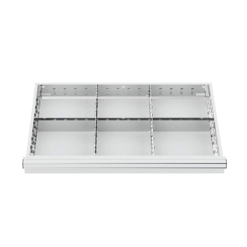 Bild von Simplaflex Fächer-Einteilung, BxT: 800 x 450 mm, Metall - silberfarben