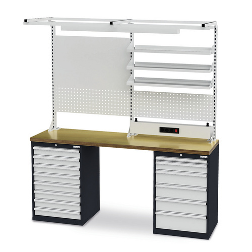 Bild von Simplaflex Reihenwerkbank, BxH: 200 x 96 cm, Stahlblech - bunt